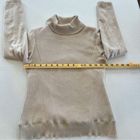 Koradior Women’s Sweater Size Small EU 38 Lined with Soft Fabric Turtleneck Tan - Picture 13 of 14